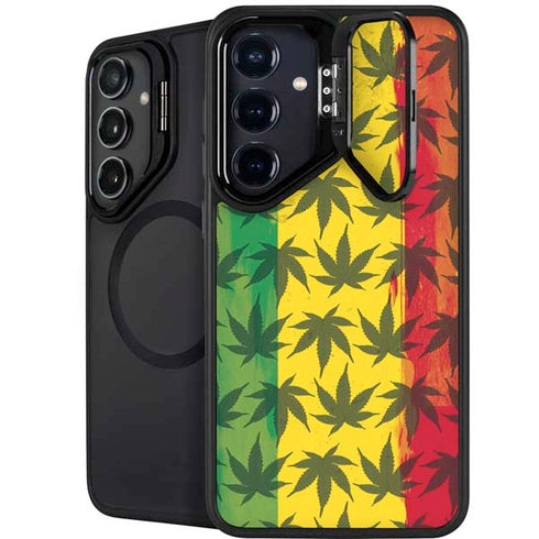 Marijuana Rasta Pattern Galaxy S25 Kickstand Case